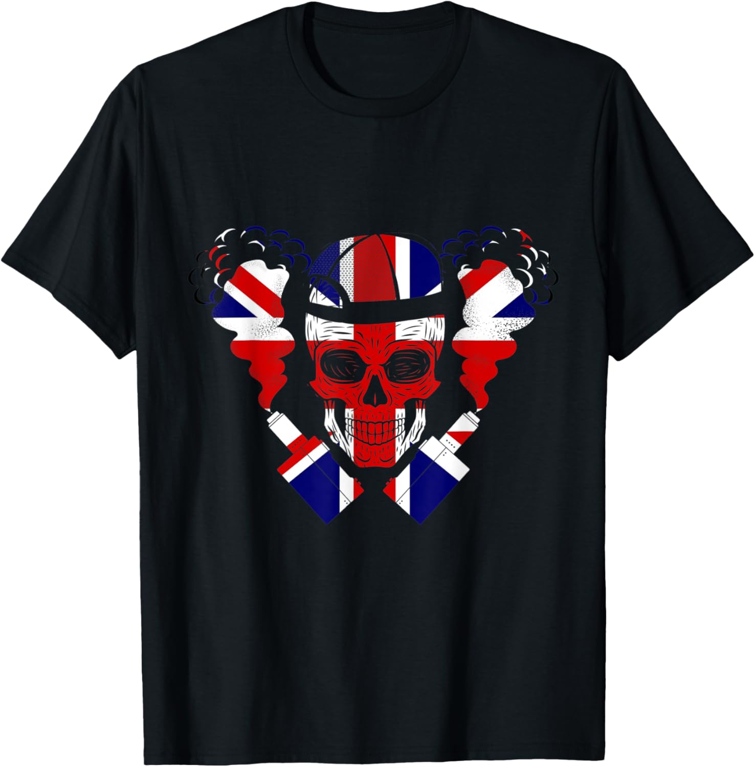 Vaping Jack - Union Jack Skull Vaping Graphic Tee